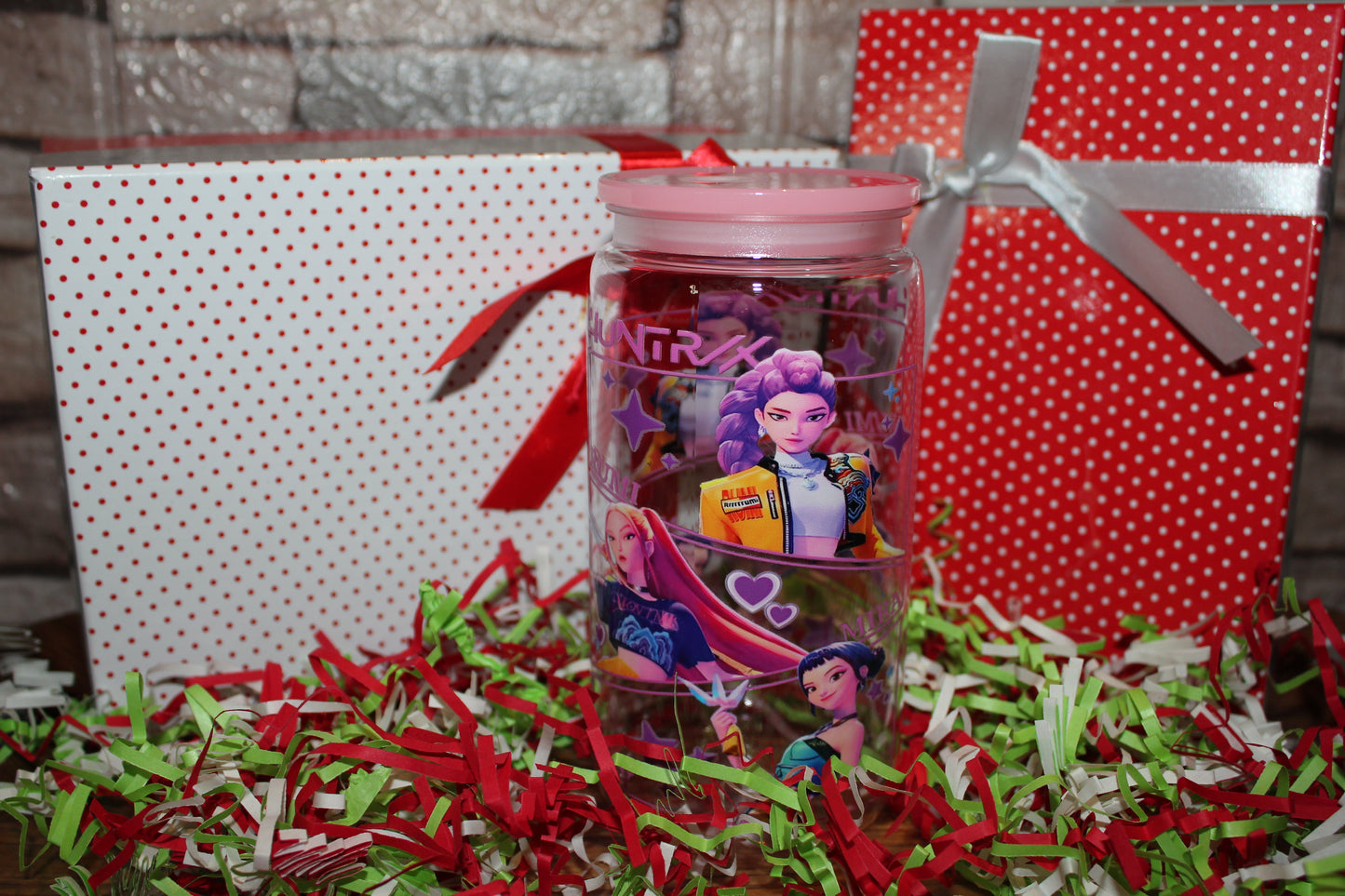 Verre KPOP Huntrix Spotlight 16 oz style canette avec paille et couvercle – coup de cœur Beauty Nini