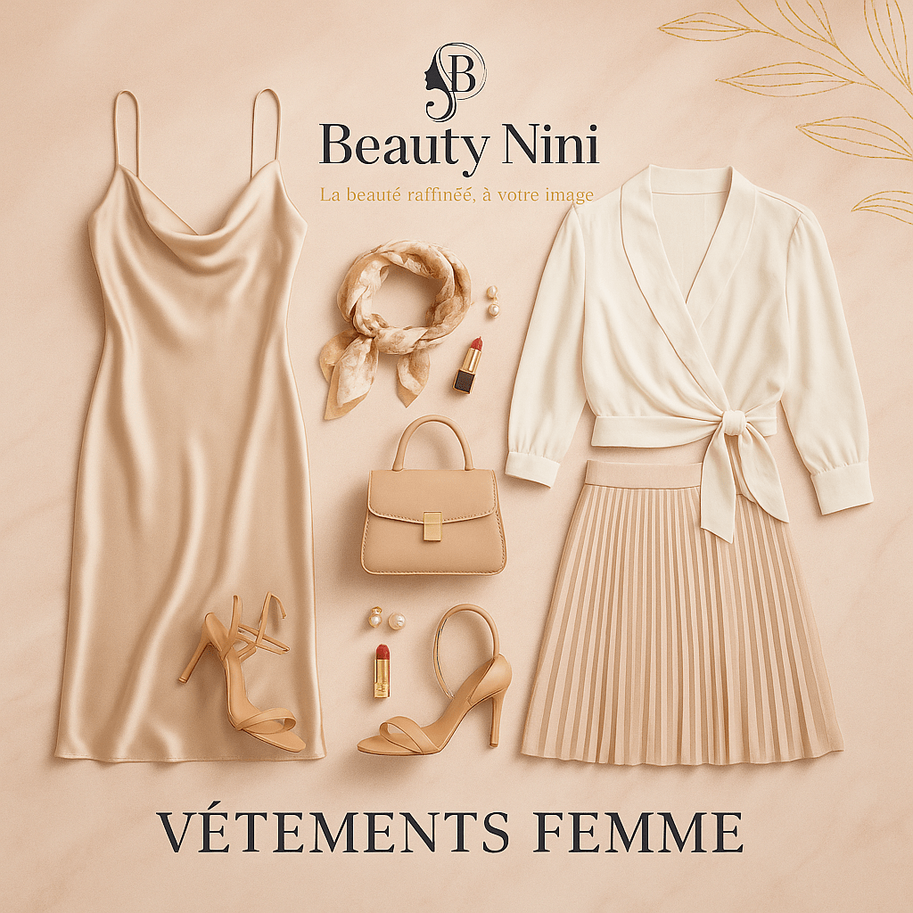 Sélection femme chic : top, blazer et pantalon noir sur fond clair – Collection vêtements femme