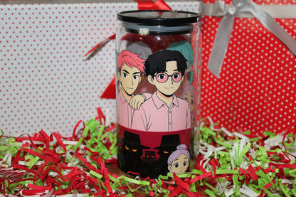 Verre KPOP Huntrix HUNTRX 16 oz style canette avec paille et couvercle – Beauty Nini