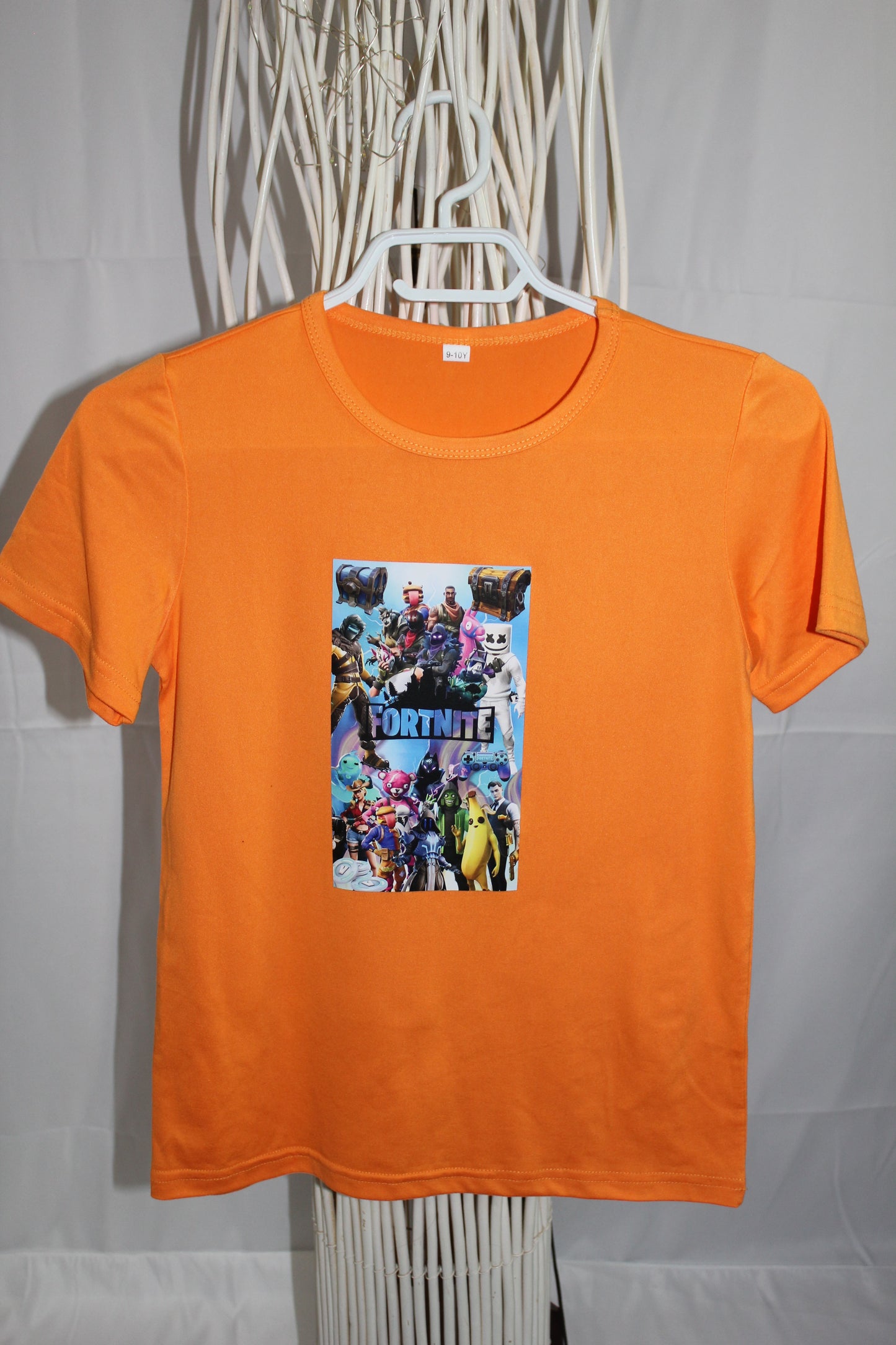 T-shirt garçon avec imprimé Fortnite style gaming, tailles 2T à 10T