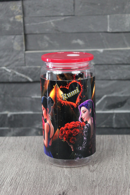 Verre Canette 16 oz – K-Pop Saint-Valentin (Trio) | Couvercle + paille