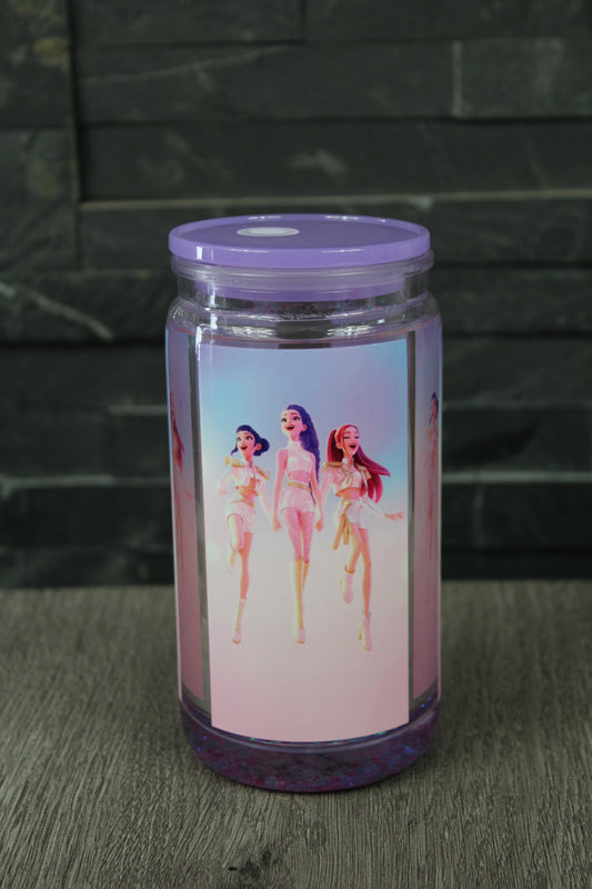 Verre Snowglobe Plastique – Trio Pop Pastel (Violet Holo) | 16 oz / 20 oz