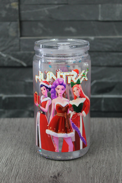 Verre Snowglobe Plastique – HUNTRIX Édition Noël (Bleu Glacé) | 16 oz / 20 oz