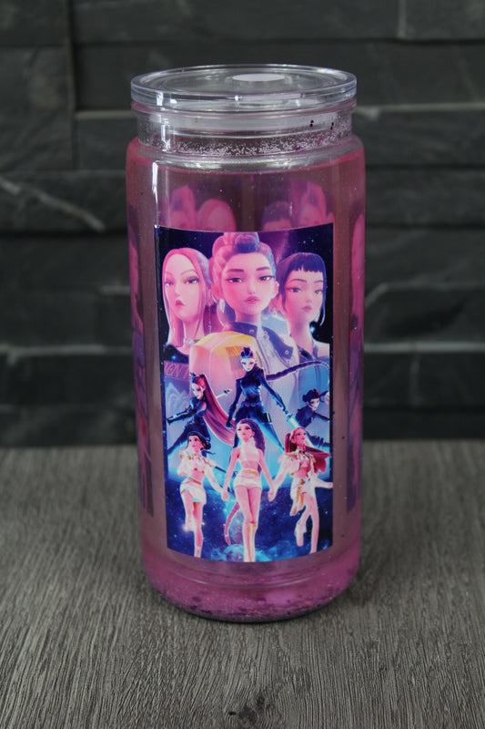 Verre Snowglobe Plastique – Girl Squad Hunter (Anime/K-Pop) Violet Holo | 16 oz / 20 oz