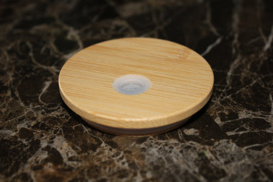 Couvercle bambou naturel avec insert silicone pour verre 16 oz – Beauty Nini