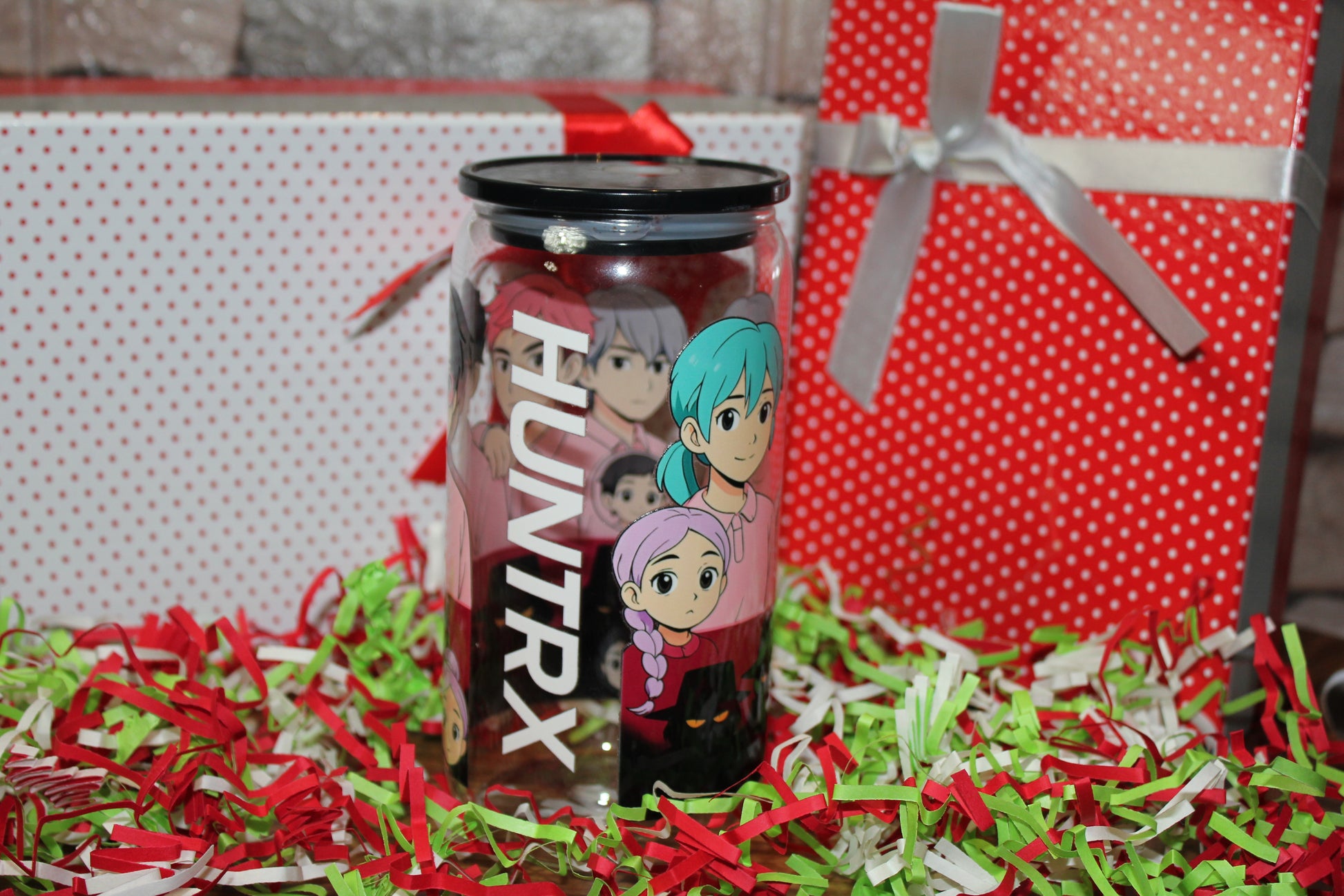 Verre KPOP Huntrix HUNTRX 16 oz style canette avec paille et couvercle – Beauty Nini