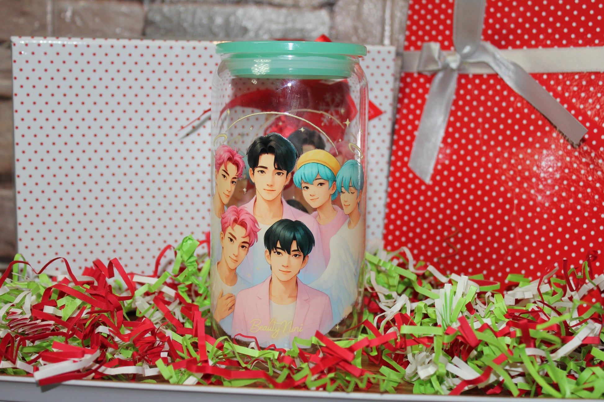 Verre KPOP Huntrix & Saja Boy Pastel Boys 16 oz style canette avec paille et couvercle – Beauty Nini