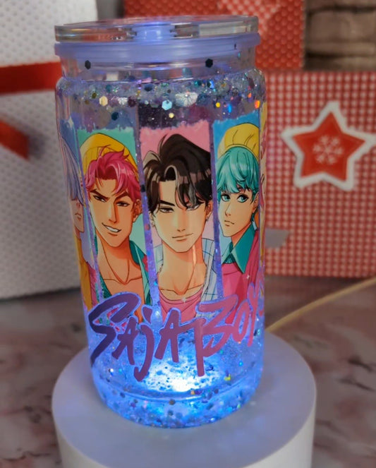 Verre Snowglobe Plastique – SODA POP (Trio Pop Anime Bleu Glacé) | 16 oz / 20 oz