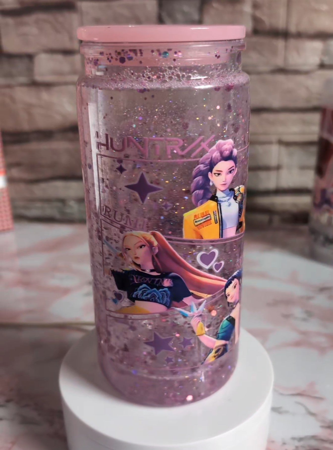 Verre Snowglobe Plastique – Héros d’Action (Style Anime/Gaming) Bleu Glacé | 16 oz / 20 oz