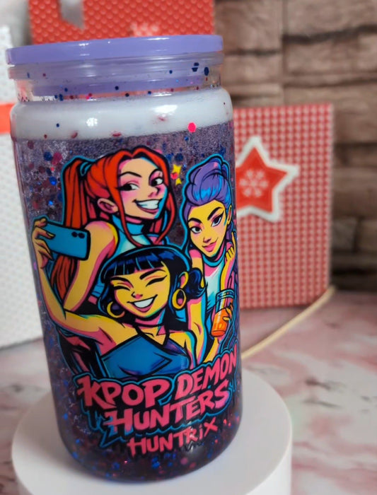 Verre Snowglobe Plastique – KPOP Demon Hunter “Zoey” Violet | 16 oz / 20 oz